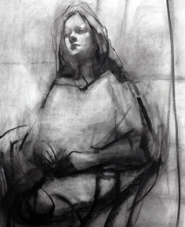 Figura-Sentada-2013-14-charcoal-on-paper