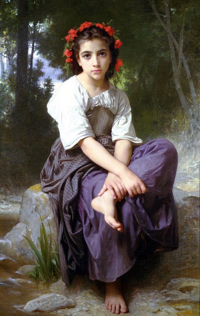 800px-William-Adolphe_Bouguereau_(1825-1905)_-_At_the_Edge_of_the_Brook_(1875)出典：commons.wikimedia.org